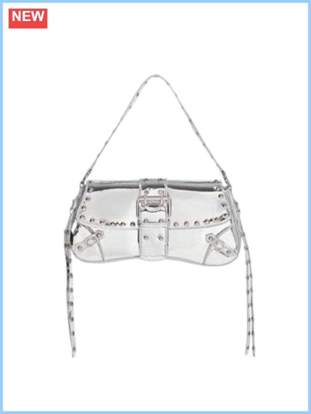 Faux Leather Studded Mini Hobo Shoulder Bag Punk Grommet Eyelet Handbag